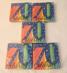 Cocktail Beverage Napkins Celebrate 70 Years 16 Count 2-PLY Per 5 Packs Nip New. Price: $9.95.