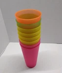 8 Pcs Tall Reusable Coloured Plastic Drinking Cups Party Tableware, 25.5 Oz Used. Price: $11.99.