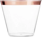 Munfix 100 Rose Gold Plastic Cups 9 Oz Clear Fashioned Tumblers New. Price: $9.99.