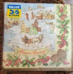 Vtg Amscan Christmas Dinner Napkins 36CT Holiday Magic 8"X8" Seasons Greetings New. Price: $18.00.