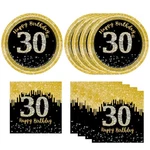 30TH Birthday Plates And Napkins Party Supplies Black Gold Women 50 Pcs New. Price: $17.95.