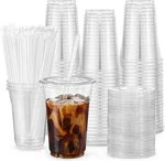 Vitever 100 Sets - Clear Plastic Cups With Lids And Oz, New. Price: $44.07.