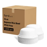 Karat Earth 16OZ Pfas Free Bagasse Eco-friendly Rice Bowl 1,000 Pcs New. Price: $91.50.