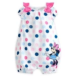Disney Store Cute Minnie Mouse Woven Polka Dot Romper Nwt Bows At Shoulders New. Price: $9.20.