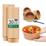 Toptoper 80 Pcs 30 Without Lids Large Paper Bowls Disposable Oz, Brown New. Price: $50.99.