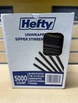 Hefty Unwrapped Plastic Sipper Stirrer Straws, 7", 5000 Ct. New. Price: $24.00.