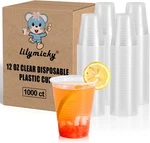 Lilymicky 1000 Pack 12 Oz Clear Plastic Cups, Cold Disposable Party Drinking New. Price: $118.11.