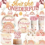 193PCS Isnt She Onederful Birthday Decorations Tableware Complete Party Set, ... New. Price: $39.62.