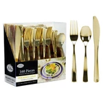Gold Plastic Silverware Set, 160 Count, Extra Heavy Duty Flatware, Disposable... New. Price: $31.76.