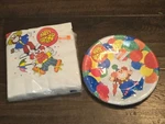 Vtg Hallmark Ambassador Party Napkin Paper Plates Happy Birthday Clown Used. Price: $5.99.