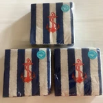 Roobee Mara-mi Napkins (3 Pkg) 120 Beverage Cocktail Anchor Navy Cream Red +seal New. Price: $16.99.