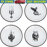 Halloween Ceramic Dipping Sauce Plates Round Microwave Oven Safe Unique Design New. Price: $22.04.