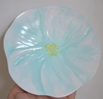 New 4 Pc Set Salad Dessert Plates Hibiscus Flower Plastic 6" Blue Hawaiian. Price: $10.49.