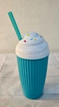 New Greenbrier Ice Cream Or Smoothie Shape 10OZ Blue Plastic Cup Tumbler Straw. Price: $13.48.