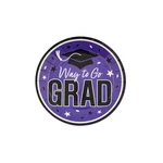 Fun Express 7 1/4" Purple Way To Go Grad Disposable Paper Dessert Plates - 25 Ct New. Price: $20.21.
