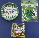 Let Get Wild Party Supply Set: Napkins, Plates, Banner New. Price: $19.99.