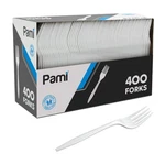 Medium-weight Disposable Plastic Forks 400-PACK Bulk White Silver... New. Price: $18.03.