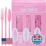 Amscan Pink Plastic Heavy Weight Assorted Cutlery 200 Count - Premium New. Price: $33.17.