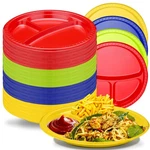 100 Pcs Inch 3 Compartments Divided Plastic Plates Bulk Colorful Disposabl... New. Price: $46.27.