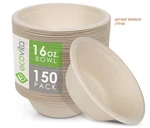 Ecovita 16OZ Compostable Bowls, 150-PACK Friendly Disposable Paper New. Price: $36.50.