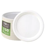 150 Pack Compostable Disposable Paper Plates White 10 In Round New. Price: $48.64.