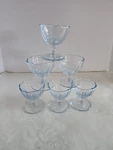 Set Of 6 Blue Cambridge Decagon" Breakfast Egg Cups - Depression Style Glass Used. Price: $24.99.