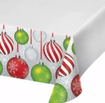 Holiday Ornaments Red Green Silver 54 X 102 Plastic Tablecover Border Print New. Price: $17.99.