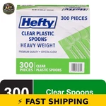 Hefty Heavy Duty Disposable Plastic Spoons, Clear - 300 Count New. Price: $40.99.