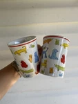 Creative Town Set Coffee Mugs 2008 Colorful Watercolor Dogs Graphic Used. Price: $35.00.