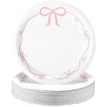 50 Pcs Pink Bow Birthday Party Supplies 9 Inch Paper Plates Coquette... New. Price: $24.31.