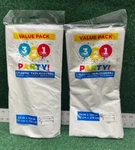 - 321 Party! Plastic Tablecover 54" X 108" White Pack New. Price: $11.99.