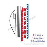 Welcome (american) 15' Feather Banner Swooper Flag Kit With Pole+spike New. Price: $59.85.