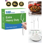 100 Count Clear Plastic Spoons Disposable, Bpa-free, Heat Resistant, Solid An... New. Price: $26.00.