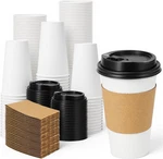 100 Pack 16 Oz Disposable Coffee Cups With Lids And Sleeves, Leak-proof To Go New. Price: $30.41.