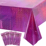 Funnypars 4 Pack Iridescence Plastic Tablecloths Shiny Disposable Laser Rectangl New. Price: $16.87.