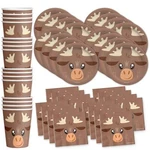 Moose Birthday Party Supplies Set Plates Napkins Cups Tableware Kit For 16 New. Price: $27.35.