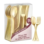 100 Combo Pack 50 Gold Mini Forks And Spoons 4 Inch Dessert Fork... New. Price: $20.81.