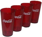 Coca Cola Logo Ruby Red Plastic Tumblers Set Of 4-16OZ (coke) New. Price: $27.52.