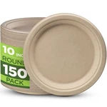 100% Compostable Paper Plates Heavy Duty -150 Pack Biodegradable Disposable P... New. Price: $44.17.