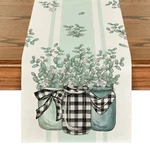 Artoid Mode Buffalo Plaid 13" X 72", Table Runner, Eucalyptus/stripes New. Price: $16.31.