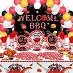 Bbq Party Decorations Picnic Background Plastic Tablecloth 165 Pcs New. Price: $44.54.