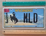 License Plate, Wyoming 2017 Base Vanity: 13 (converse County) Bucking Bronco Mld Used. Price: $13.59.