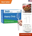 360 Count Clear Plastic Spoons Disposable, Bpa-free, Heat Resistant, Solid An... New. Price: $78.45.