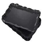 Serving Trays Plastic Food Reusable Platters Set Rectangle Black 6 Pack Bbg New. Price: $39.79.