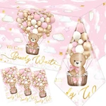 Cmusko 3PCS Pink Bear Baby Shower Tablecloth Can Barely Wait D... New. Price: $20.99.
