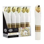 40 Pieces Pre Rolled Cutlery And Napkins Set With Heavy Duty Full Size Polish... New. Price: $27.38.