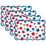 4 Pcs Patriotic Scalloped Placemats Red Blue Star Table Decorative Washable New. Price: $15.99.