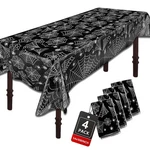 Atfunshop Halloween Tablecloth Plastic 4PACKS 54 X 108 Black Spider Web Dispo... New. Price: $25.04.