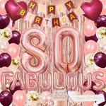 80TH Birthday Decorations For Women, Rose Gold Banner, Cake Topper & Balloons New. Price: $19.99.