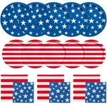 American Flag Patriotic Party Supplies Disposable Dinner Paper Plates Dessert New. Price: $37.01.